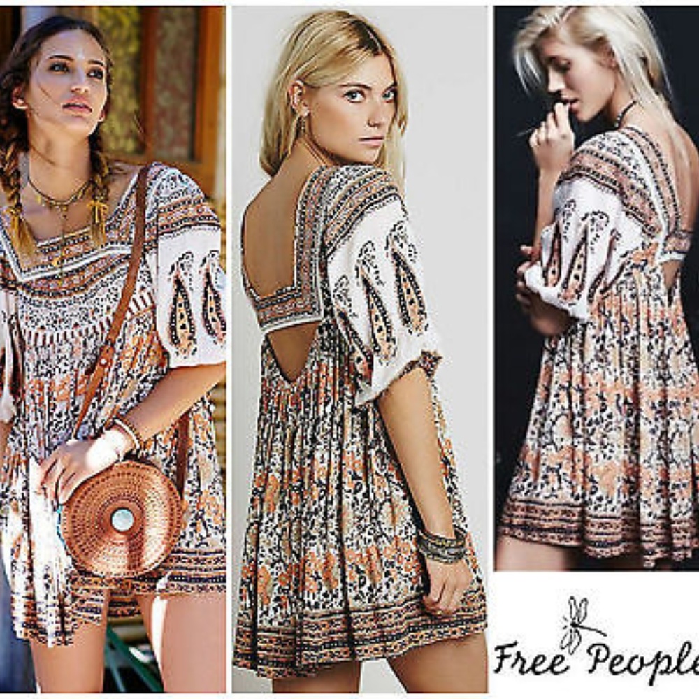 Free People midsummer dream ivory boho dress